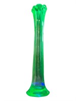 Vintage Fenton Green Art Glass Vase