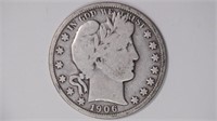 1906-S Liberty Head Barber Half Dollar