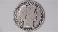 1906 Liberty Head Barber Half Dollar