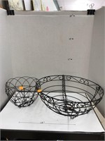 2cnt Metal Hanging Basket Planters