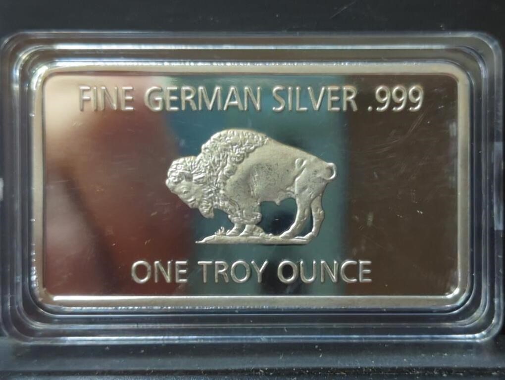 One Troy ounce German silver bar.999