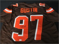 PORTER GUSTIN SIGNED BROWNS JERSEY COA