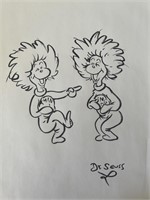 Dr. Seuss Thing One and Thing Two hand drawn and s