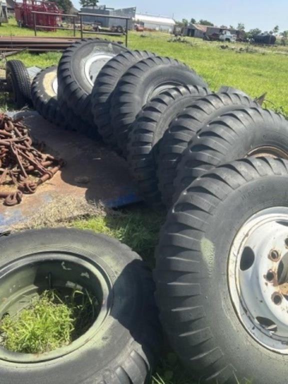 Large Lot (11) Military Tires & Wheels