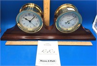 Weems & Plath Antigua Brass Clock & Barometer