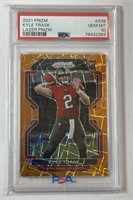 2021 Prizm #339 Kyle Trask Orange Lazer RC PSA 10!