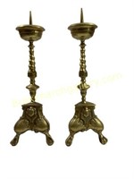 Pair Bronze Alter Pricket Sticks