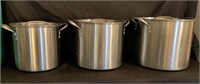 3 Stainless Soup Pots