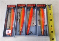 4 Rapala Fishing Lures Husky H-13 GFR-new in pkgs.