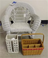 Child's White Wicker Rocking Chair