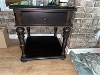 Lamp Table with Glasss Top (24"W x 26"D)