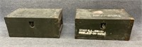 Pair of Vintage Wooden Military Trunks