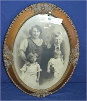 Antique Domed Glass Framed Family Photo