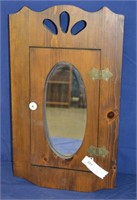14" x 24" Wood Craft Wall Cabinet w/ Mirrored Door