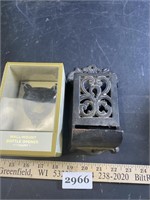 Bear Shaped Bottle Opener & VNTG Cast Iron Match H