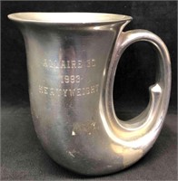 Right Handed Pewter Horn Beer Mug Personalized All