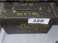 EMPTY METAL AMMO BOX-  200 CARTRIDGES 7.62