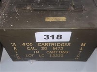 EMPTY METAL AMMO BOX- 400 CARTRIDGES 30 CAL