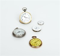 Lot of 5 Pocket Watches / Parts Longines
