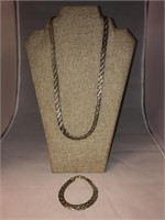 Vintage .925 Sterling Silver Woven Necklace