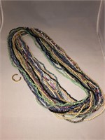 Vintage Natural Gemstone Seed Bead Necklaces