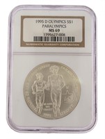 1995 MS69 Olympics Paralympics Silver Dollar