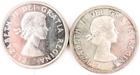 Coin 2 Canadian Silver Dollars 1963 & 1964