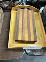 WOOD CUTTING BOARD AND TRAY