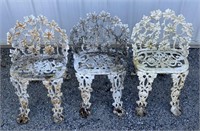 3 Cast Iron Outdoor Garden Chairs