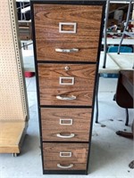 File cabinet with wood grain paint drawers