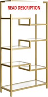 Henn&Hart 68 Tall Rectangular Bookcase in Brass