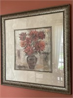 Lovely Framed And Matted Floral Print