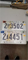 2 indiana license plates