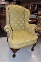 Wingback Chair in Golden Fabric