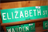 STREET SIGN -ELIZABETH ST