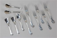 Set of Four Continental Silver Entree Forks,