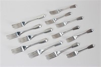 Set of Six George III Sterling Silver Entree Forks