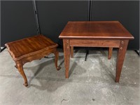 2X WOOD END TABLES