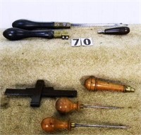 7 – Assorted tools, G-Vg: “J.H. Spoor” wedge arm