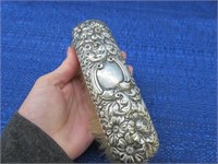fancy antique sterling clothes brush -6.5inch long