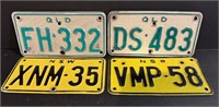 Four Vintage Motorcycle Plates
