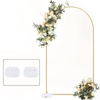 Vincidern 7.2 ft Balloon Arch Backdrop Stand Gold,