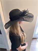 Black Sinamay Hat by Scala