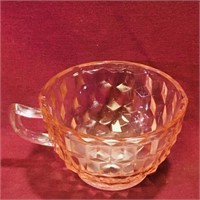 Pink Glass Cup (Vintage) (2 1/4" Tall)