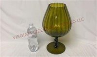 Mid Century Empoli Art Glass Goblet Vase ~ 12.5"