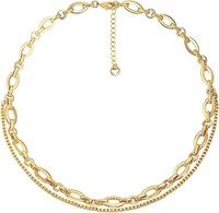 18k Gold-pl. Layered Choker Necklace