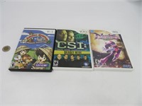 3 jeux Nintendo Wii dont CSI