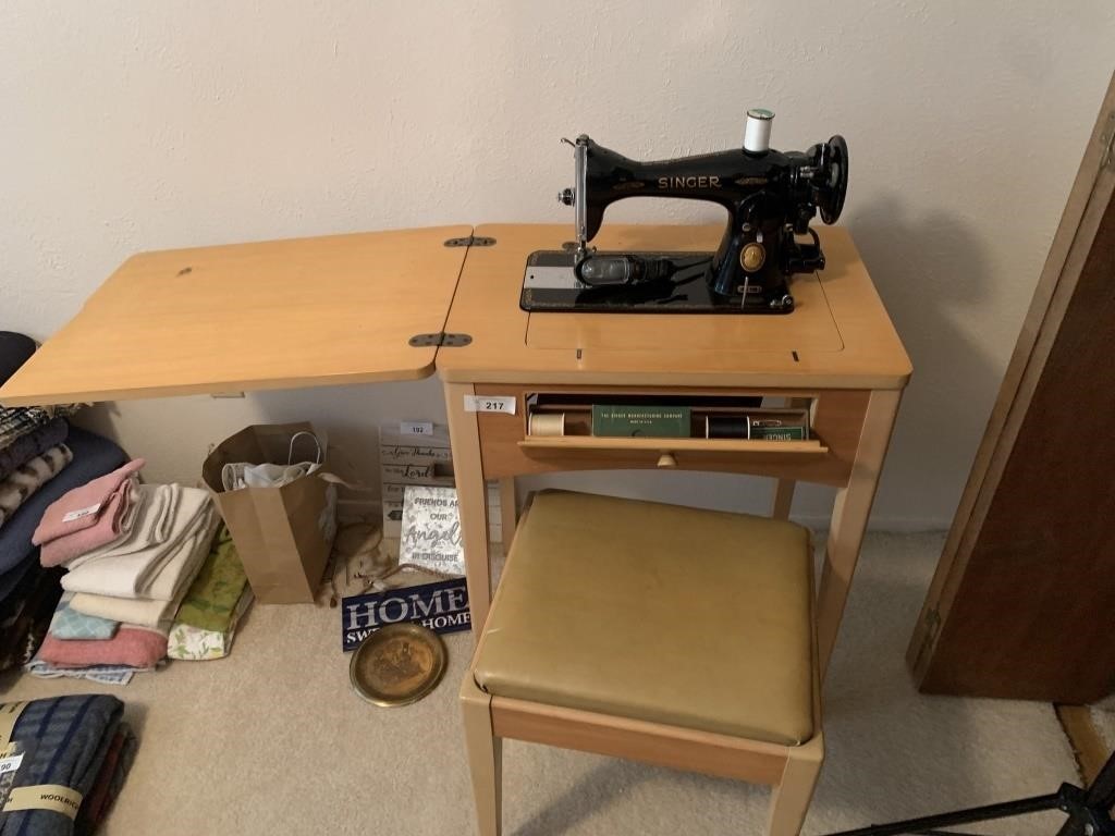 Sewing Cabinet with Contents