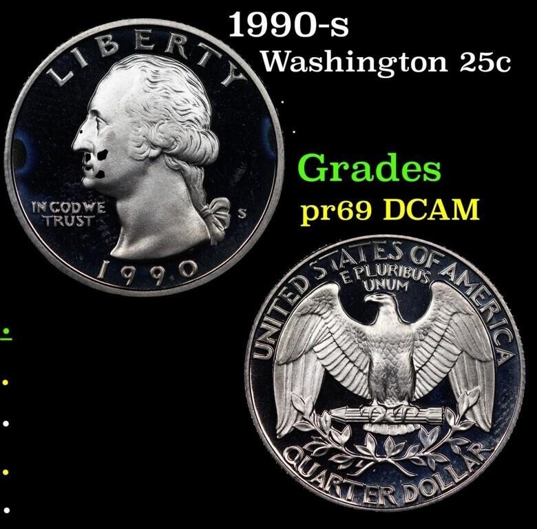 Proof 1990-s Washington Quarter 25c Grades GEM++ P