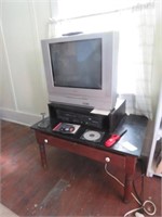 1 DRAWER STAND, TOSHIBA TV W ITH VCR